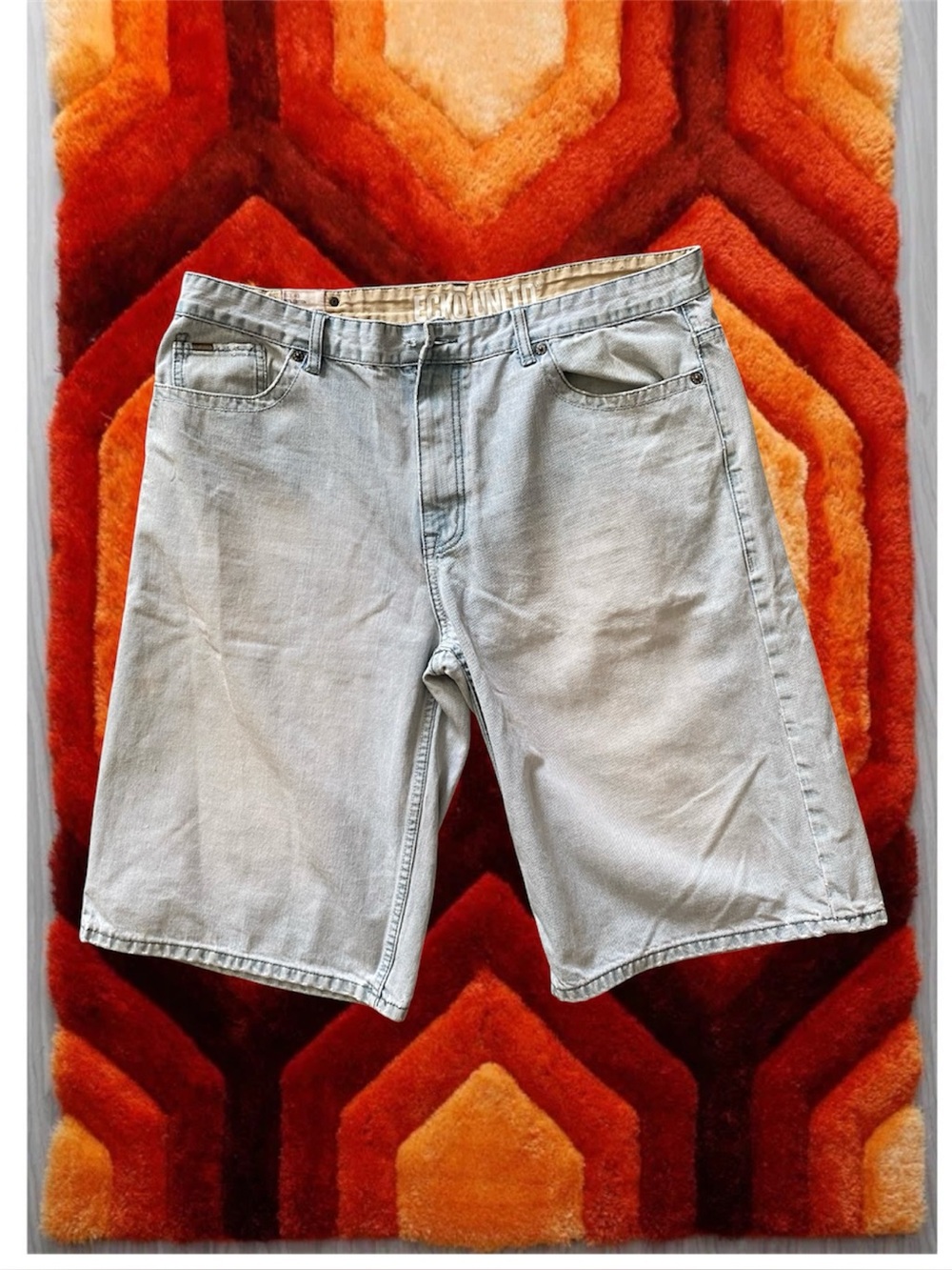 Vintage Y2K 90s Denim Ecko baggy distressed skater jeans shorts chinos jean